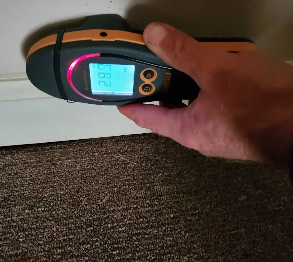Moisture detection at baseboard during Sewage Cleanup & Sanitation in North Ogden
